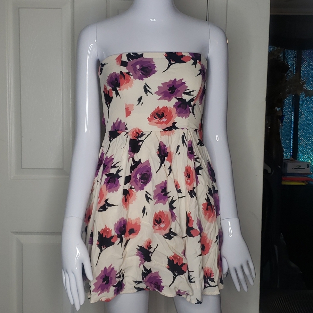 Forever 21 Floral Tube Top Dress Small